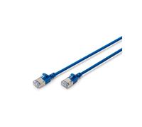 Digitus Câble Patch CAT 6A F/FTP Slim 5m Bleu, Connecteurs RJ45 Mâle, 10Gbps 500MHz, PoE+, LSZH, AWG 32/7, Diamètre 3.8mm