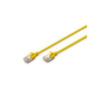 Digitus Câble Patch CAT 6A F/FTP Slim 5m Jaune, Conducteur Cuivre AWG 32/7, 10Gbps 500MHz, Connecteurs RJ-45, PoE+, LSZH, Diamètre 3.8mm