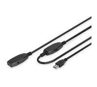 Digitus Câble USB USB 3.2 Gen1 USB-A mâle, USB-A femelle 15.00 m noir blindé, blindage double DA-73106