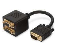 Digitus Câble répartiteur en Y AK-310400-002-S HD15 mâle vers double VGA HD15 femelle Noir 20 cm