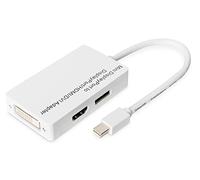 DIGITUS Câble répartiteur DisplayPort - miniDP vers DP+HDMI+DVI-D - Displayport 1.1a - FullHD 1080p/60Hz - 0.2m - Plug & Play - Blanc