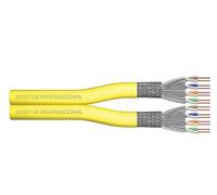 DIGITUS Câble réseau 100 m Cat 7A - S-FTP (PiMF) Duplex - BauPVO Dca - LSZH Sans halogène - 1500 MHz Cuivre AWG 22/1 - Compatible PoE+ - Câble LAN Câble de pose Câble Ethernet - Jaune