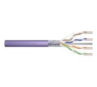 DIGITUS Câble réseau Cat 6 - 100 m - F/UTP Simplex - BauPVO Dca | LSZH sans halogène - AWG 23/1 - Compatible PoE - 1 Gbit/s - 250 MHz - Câble Ethernet LAN - Violet