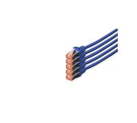 Digitus Câble Réseau CAT 6 S/FTP 10m Bleu, Connecteurs RJ-45 Mâle, Cuivre, LSZH, 4x2 AWG 27/7, PoE+, ISO/IEC 11801, DIN EN 50173, Set de 5