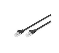Digitus Câble Réseau CAT 6 S-FTP 1m Noir, Conducteur Cuivre, Blindage S-STP, Connecteurs RJ-45 Mâle, AWG 27/7, Gaine LSZH, PoE+, DB-160144-010-S