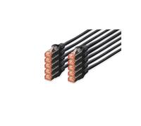 Digitus Câble Réseau CAT 6 S/FTP 3m Noir, Connecteurs RJ-45 Mâle, Cuivre, LSZH, AWG 27/7, 250MHz, PoE+, Sachet de 10, DK-1644-030-BL-10