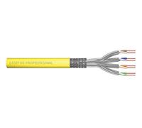 DIGITUS Câble réseau Cat 7A - 1 000 m - S/FTP simplex - BauPVO B2ca | LSZH sans halogène - AWG 22/1 - Compatible PoE+ - 10 Gbit/s - 1 500 MHz - Câble Ethernet - Jaune