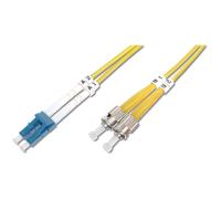 DIGITUS - Câble réseau - mode unique LC (M) pour mode unique ST (M) - fibre optique - 3 mm - 9 / 125 micromètres - OS1 - sans halogène - jaune