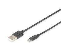 Digitus Câble USB AK-300127-018-S USB 2.0 USB-A mâle, USB Micro‑B mâle 1,8 m noir