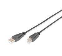 Digitus Câble USB 2.0 AK-300105-018-S USB A vers USB B 1,8 m 480 Mbps Noir