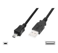 DIGITUS Câble USB 2.0 - 1 m - USB A vers Type Mini B (5 Broches) - 480 Mbps - Câble de Connexion pour PC, Ordinateur Portable, appareils Photo ou hubs - Blister - Noir