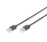 Digitus Câble USB 2.0 Type A mâle/mâle 5,0 m – USB 2.0 conforme – bl