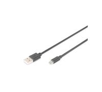 Digitus Câble USB 2.0 AK-300110-018-S, USB Type-A vers Micro-USB B, Mâle/Mâle, 1.8m, 480Mbps, AWG28, Contacts Nickel, Noir