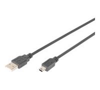 Digitus Câble USB 2.0 Type-A mâle vers Mini-B mâle (5 broches) 3 m 480 Mbit/s Noir