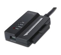 DIGITUS Câble Adaptateur pour Disque Dur - Convertisseur USB 3.0 vers SATA2/IDE - pour SSDs/HDDs 2,5/3,5" - Taux de Transfert de données 5 Gbit/s - Adaptateur Secteur Inclus - Plug & Play - Noir