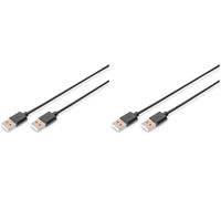 DIGITUS Câble USB AK-300100-018-S 1,8 m Noir 1,8 m (Lot de 2)
