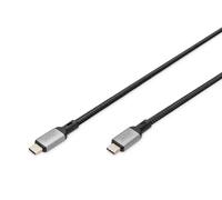 Digitus Câble USB-C USB4™ USB-C® mâle 3.00 m noir blindage par tresse, blindé, résiste aux déchirures, rond, 8K UHD DB-300443-030-S