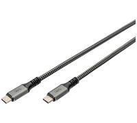 Digitus Câble USB-C USB4™ USB-C® mâle 1.00 m noir blindage par tresse, blindé, résiste aux déchirures, rond, 8K UHD