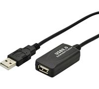 Digitus Câble USB USB 2.0 5.00 m actif avec amplification du signal USB-A mâle, USB-A femelle noir DA-70130-4