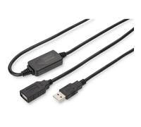 USB 2.0 Repeater Cable USB A male / A female, Length 15m