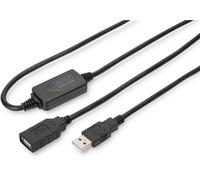 Digitus Câble répéteur actif USB 2.0 DA-73101 – USB-A Mâle vers USB-A Femelle 15 m Noir