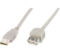 Digitus Câble USB USB 2.0 USB-A mâle, USB-A femelle 1.80 m beige AK-300202-018-E