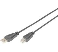 Digitus Câble USB USB 2.0 USB-A mâle, USB-B mâle 0.50 m noir rond, blindage double AK-300105-005-S