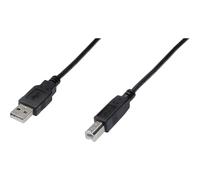 Digitus Câble USB USB 2.0 USB-A mâle, USB-B mâle 3.00 m noir rond, blindage