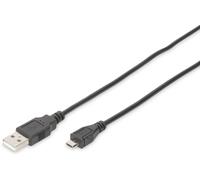 Digitus Câble USB USB 2.0 USB-A mâle, USB-Micro-B mâle 1.80 m noir rond, blindage double DB-300127-018-S