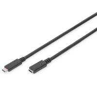 Digitus Câble USB USB 2.0 USB-C® mâle, USB-C® femelle 2.00 m noir flexible, feuille de blindage,