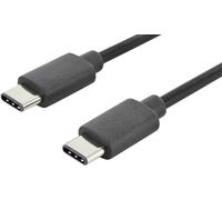 Digitus Câble USB USB 2.0 USB-C® mâle, USB-C® mâle 1.80 m noir rond, connecteur utilisable des deux cotés, blindage double