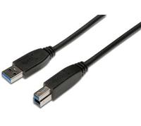 Digitus Câble USB USB 3.2 Gen1 (USB 3.0) USB-A mâle, USB-B mâle 1.80 m noir rond, blindage triple AK-300115-018-S