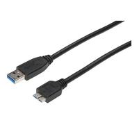 Digitus Câble USB USB 3.2 Gen1 (USB 3.0) USB-A mâle, USB-Micro-B 3.0 mâle 1.00 m noir AK-300116-010-S