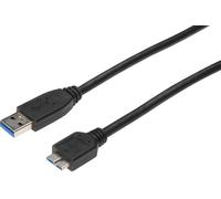 Digitus Câble USB USB 3.2 Gen1 (USB 3.0) USB-A mâle, USB-Micro-B 3.0 mâle 1.00 m noir AK-300116-0