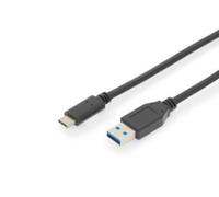 DIGITUS Câble de raccordement USB Type-C™ Gén. 2 - Type-C™ vers A - 1 m - USB C - USB A - USB 2.0 - 10000 Mbit/s - Noir