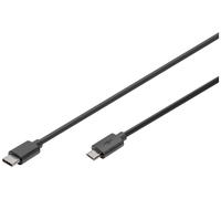 Digitus Câble USB USB 3.2 Gen1 (USB 3.0) USB-C® mâle, USB-Micro-B mâle 1.80 m noir rond, connecteur utilisable des deux cotés