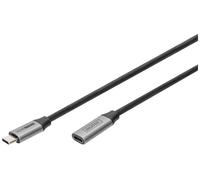 Digitus Câble USB USB 3.2 Gen1 (USB 3.0) USB-C®, USB-C® femelle, USB-C® mâle 1.00 m noir flexible, blindé, avec USB