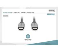 Digitus Câble USB USB 3.2 Gen1 (USB 3.0) USB-C®, USB-C® mâle 1.00 m noir flexible, blindé, avec USB DB-300220-010-S