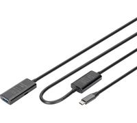 Digitus Câble USB USB 3.2 Gen1, USB 3.2 Gen1, USB 3.0 USB-C®, USB-C® mâle, USB-A femelle 10.00 m noir actif avec amplification du