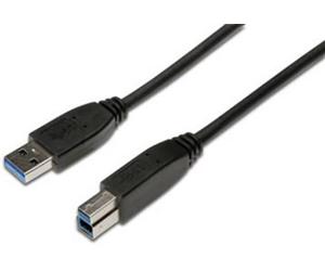 Digitus Câble USB USB 3.2 Gen1 USB-A mâle, USB-B mâle 1.80 m noir rond, blindage triple AK-300115-018-S