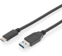 Digitus Câble USB USB 3.2 Gen1 USB-C® mâle, USB-A mâle 1.00 m noir blindage double AK-300146-010-S