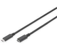 Digitus Câble USB USB 3.2 Gen1 USB-C® mâle, USB-C® femelle 0.70 m noir connecteur utilisable des deux cotés AK-300210-007-S