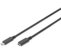 Digitus Câble USB 3.2 Gen1 USB-C mâle–femelle 0,70 m noir réversible AK-300210-007-S