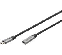 Digitus Câble USB USB 3.2 Gen1 USB-C®, USB-C® femelle, USB-C® mâle 1.00 m noir flexible, blindé, avec USB DB-300230-010-S