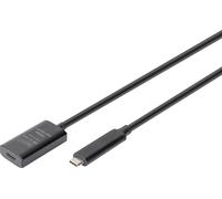 DIGITUS Câble d'extension USB actif - USB-C femelle vers mâle - 5 m - USB 3.2 Gen2-10 Gbit/s - Plug & Play - avec amplificateur de signal - Noir