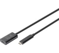 Digitus Câble USB USB 3.2 Gen2, USB 3.2 Gen2, USB 3.2 Gen1, USB 3.2 Gen1, USB 3.1 Gen2, USB 3.1 Gen1, USB 3.0 USB-C®, USB-C® femelle, USB-C® mâle 5.00 m noir