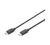 Digitus Câble USB Type-C 2.0 1 m - USB-C mâle vers USB-C mâle - 480 Mbit/s - blindé - noir