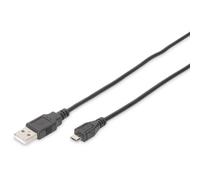 Digitus Câble USB 2.0 DB-300127-010-S USB-A vers Micro-B mâle 1 m Noir blindage double