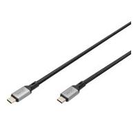 Digitus Câble USB4 Type-C–Type-C – Boîtier AL, tressé PP, 4K60Hz, PD3.0, 20Gb/s, 3m, noir