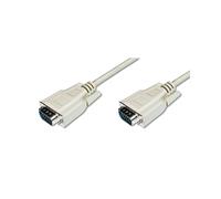 Digitus Câble VGA Mâle/Mâle 1.8m Beige - Connecteurs D-Sub Nickel - Référence AK-310100-018-E - Pour moniteur/projecteur